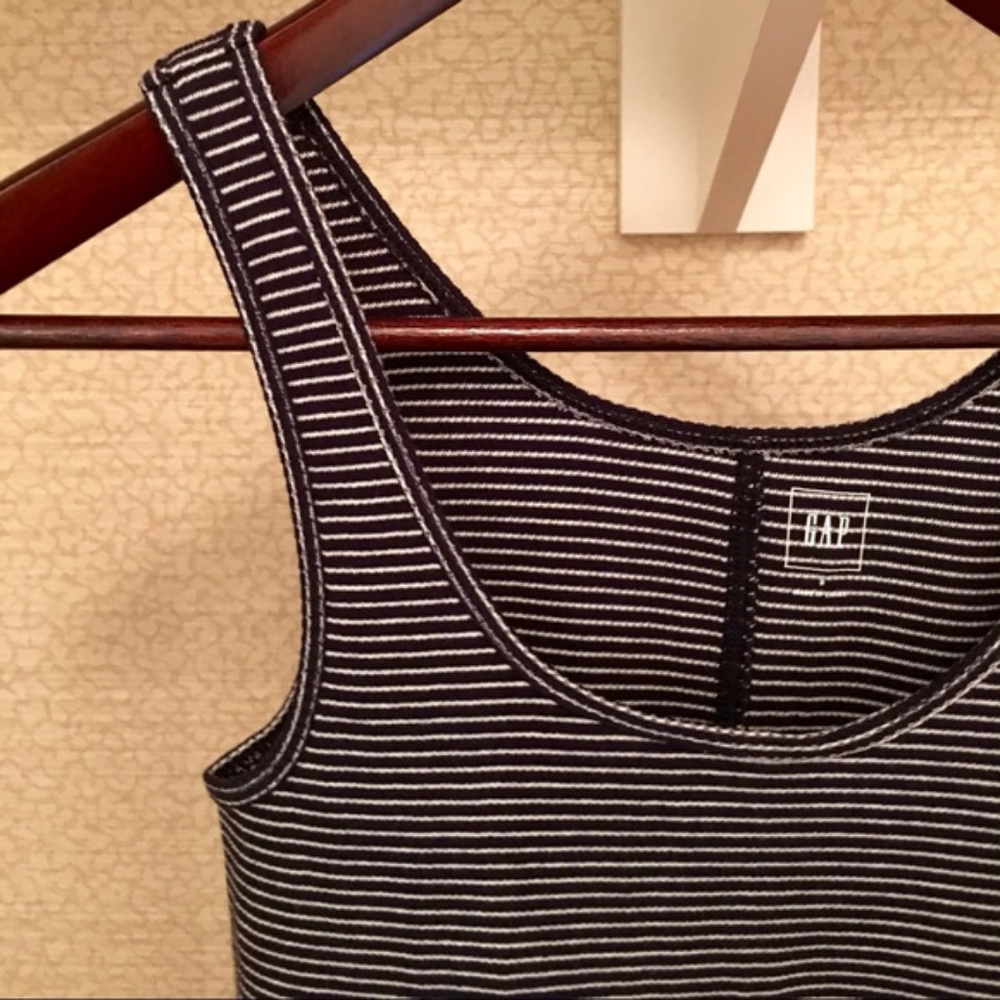 Gap Navy & White Ribbed Tank with Back Seam